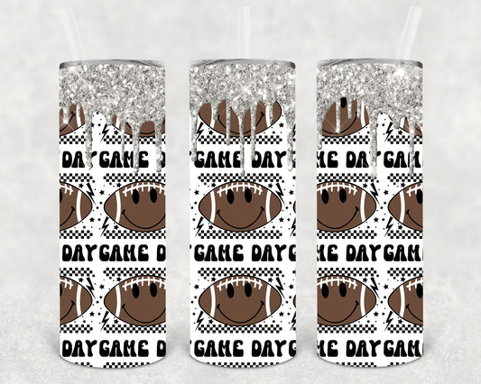 Game Day Football 20 oz Skinny Tumbler