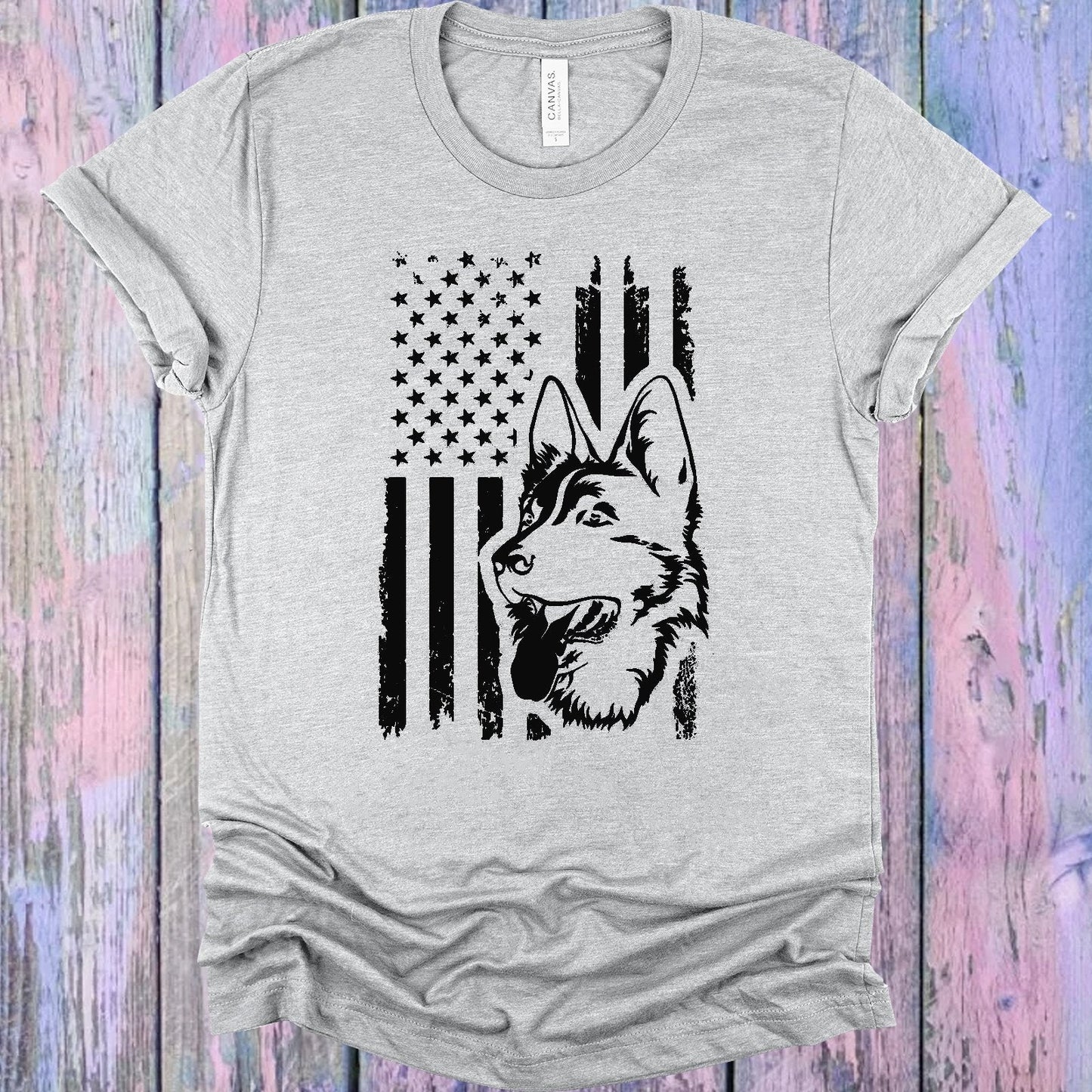 German Shepherd Flag Graphic Tee