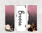 Glitter Agate Floral 20 oz Skinny Tumbler