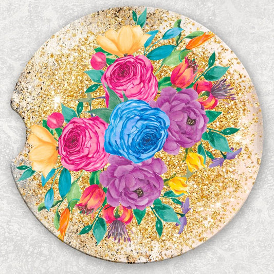 Car Coaster Set - Glitter and Roses