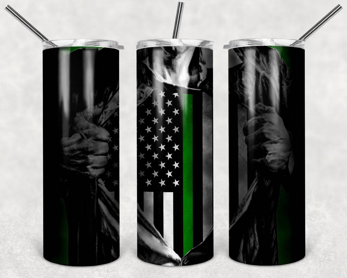 Green Line 20 oz Skinny Tumbler