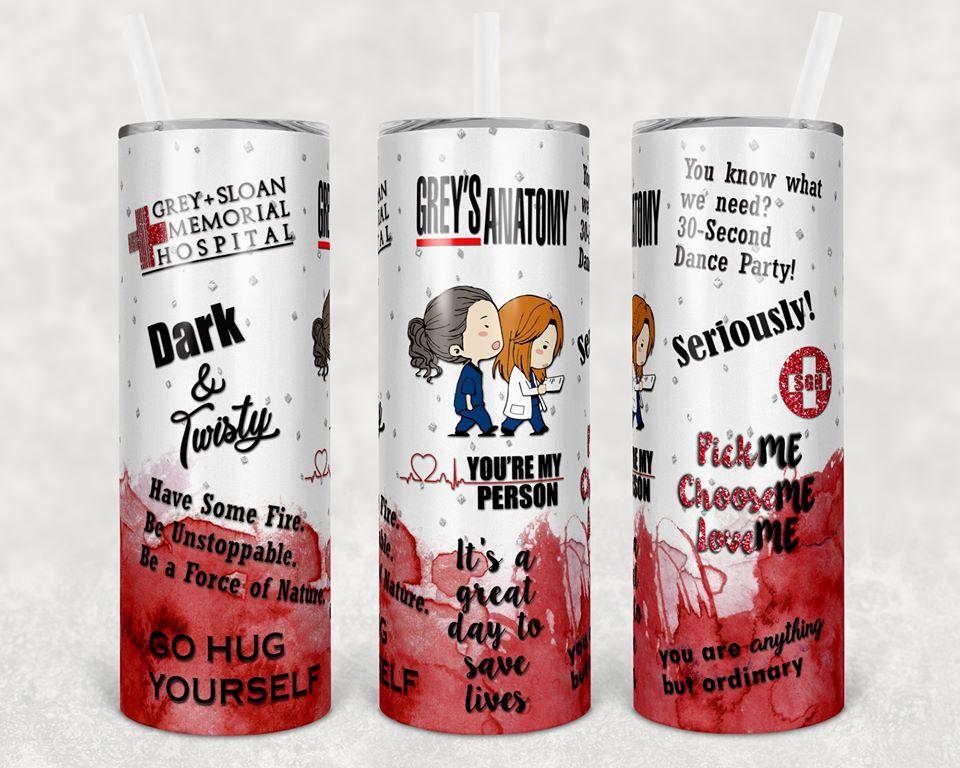 Grey's Anatomy 20 oz Skinny Tumbler