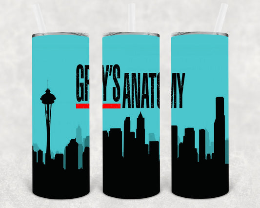 Grey's Anatomy Skyline 20 oz Skinny Tumbler