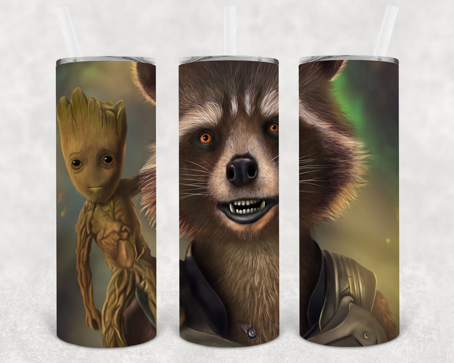 Groot and Rocket 20 oz Skinny Tumbler