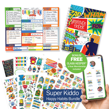 NEW! Happy Habits Bundle for Kids | Chore Chart, Gratitude Journal & Stickers + BONUS App Membership