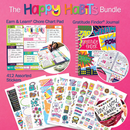 NEW! Happy Habits Bundle for Kids | Chore Chart, Gratitude Journal & Stickers + BONUS App Membership