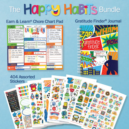 NEW! Happy Habits Bundle for Kids | Chore Chart, Gratitude Journal & Stickers + BONUS App Membership