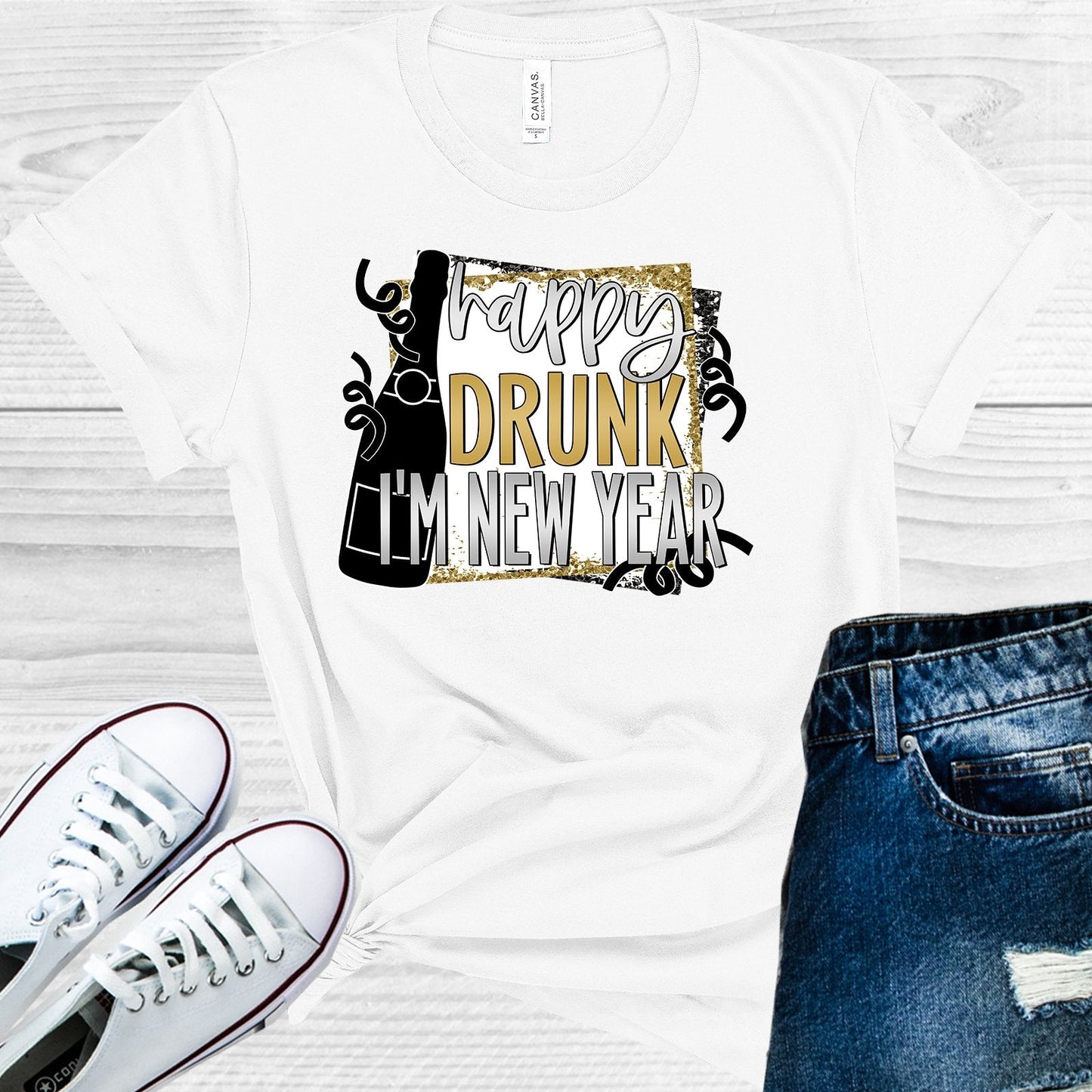 Happy Drunk I'm New Year Graphic Tee