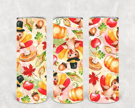 Happy Thanksgiving 20 oz Skinny Tumbler