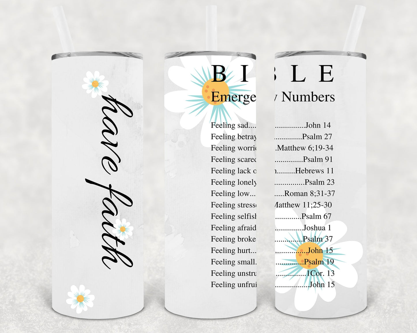 Have Faith 20 oz Skinny Tumbler