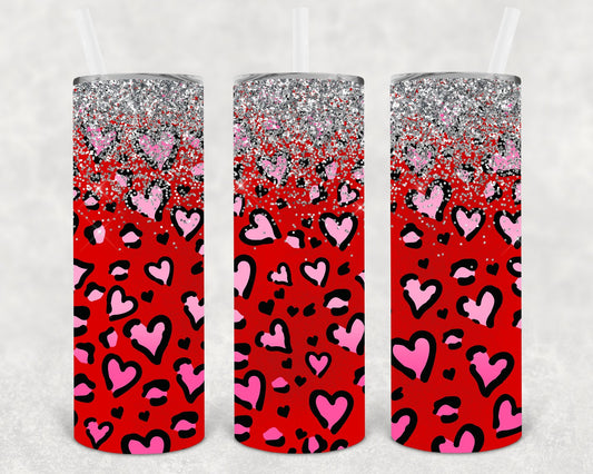 Hearts 20 oz Skinny Tumbler
