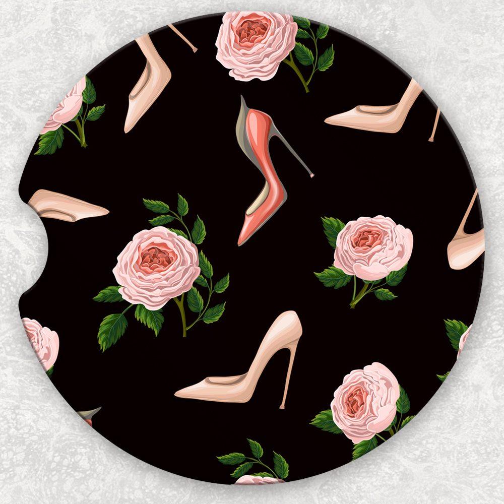 Car Coaster Set - Heels and Roses