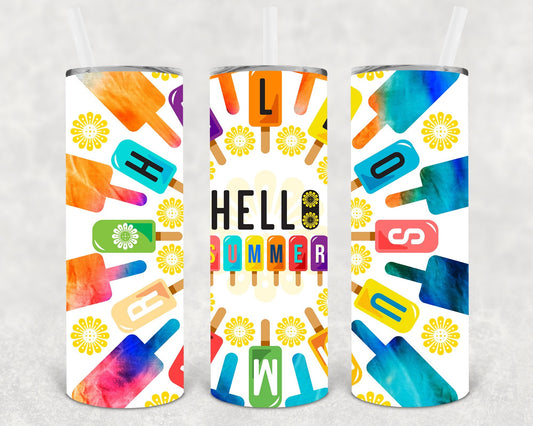 Hello Summer 20 oz Skinny Tumbler