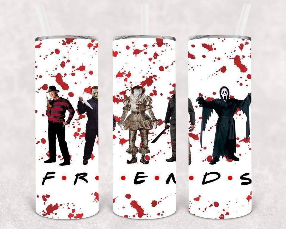 Horror Movie Friends 20 oz Skinny Tumbler