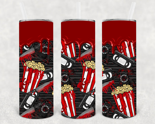 Horror Movies and Chill 20 oz Skinny Tumbler