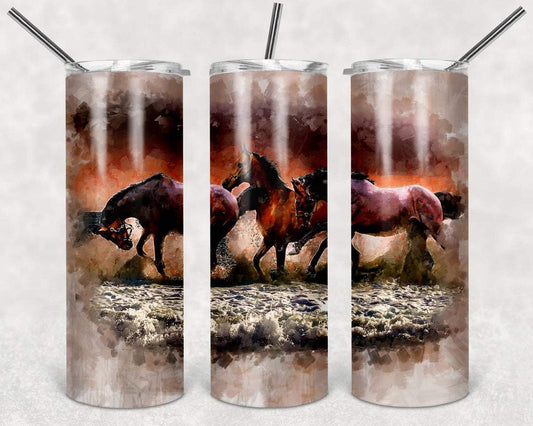 Horses 20 oz Skinny Tumbler
