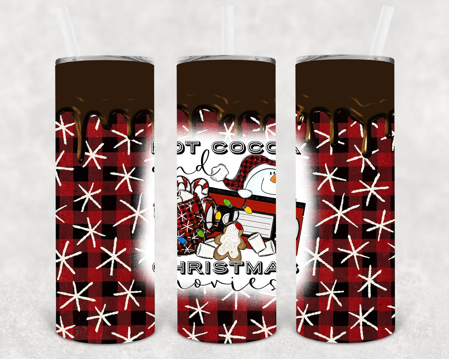 Hot Cocoa and Christmas Movies 20 oz Skinny Tumbler