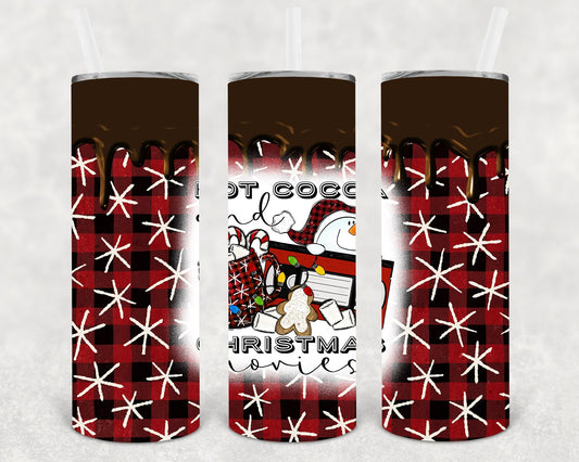 Hot Cocoa and Christmas Movies 20 oz Skinny Tumbler