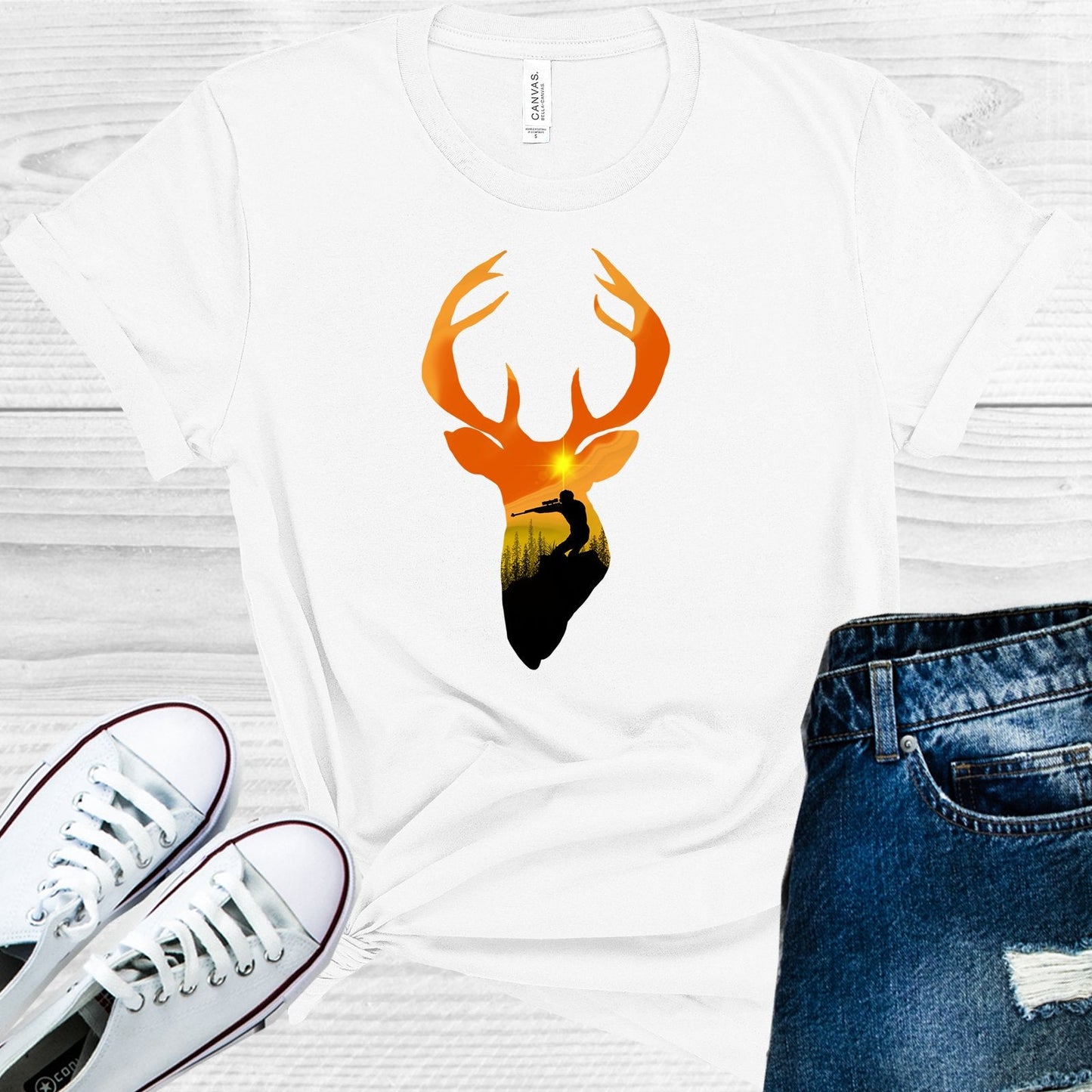 Hunting Deer Head Graphic Tee