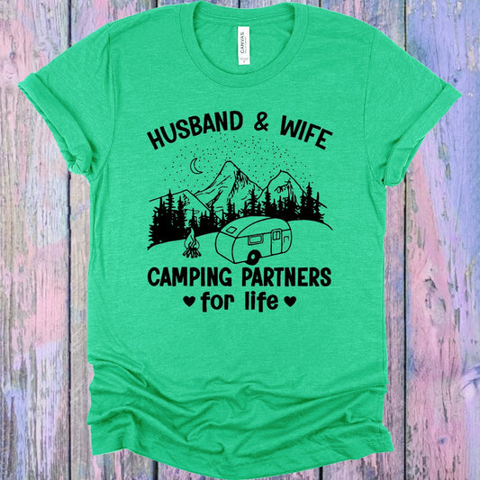 Husband & Wife Camping Partners for Life Graphic Tee