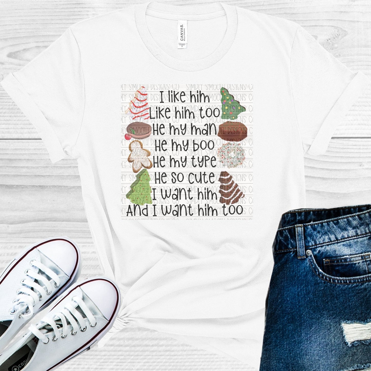 I Like Him Christmas Treats Graphic Tee