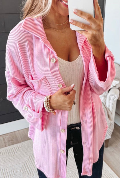 Pink Waffle buttondown