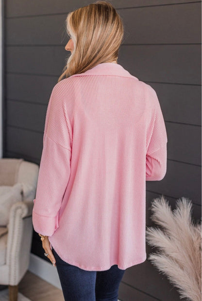 Pink Waffle buttondown