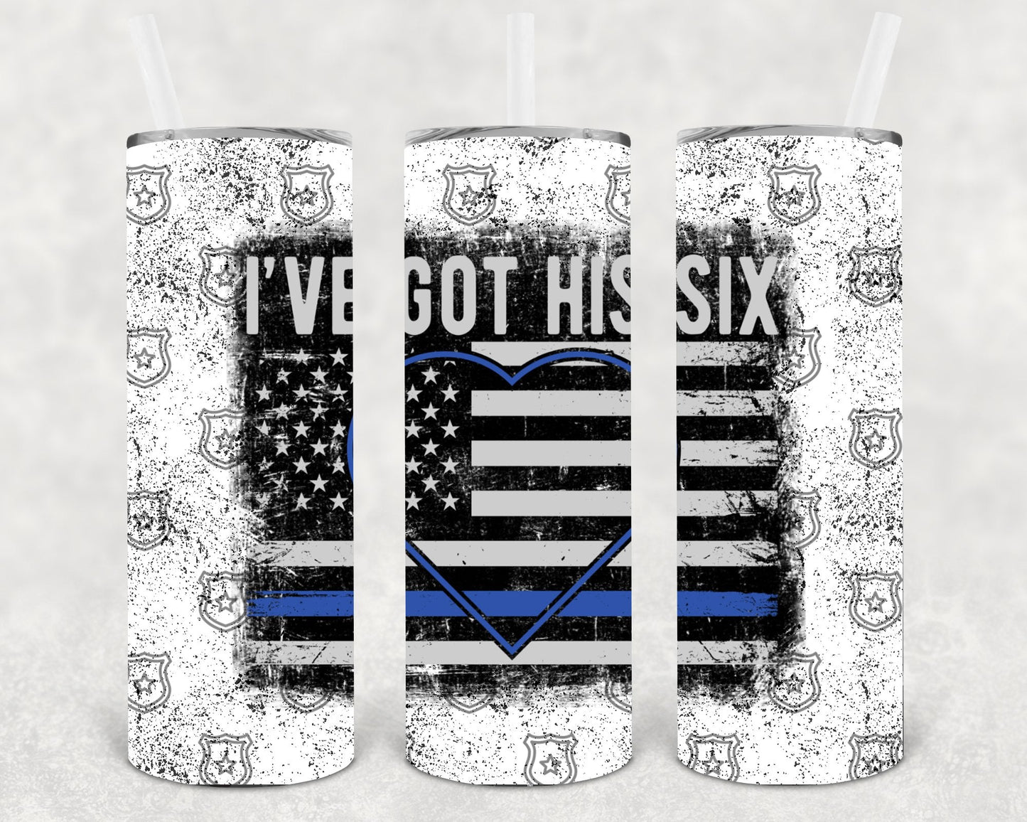 I've Got His Six 20 oz Skinny Tumbler