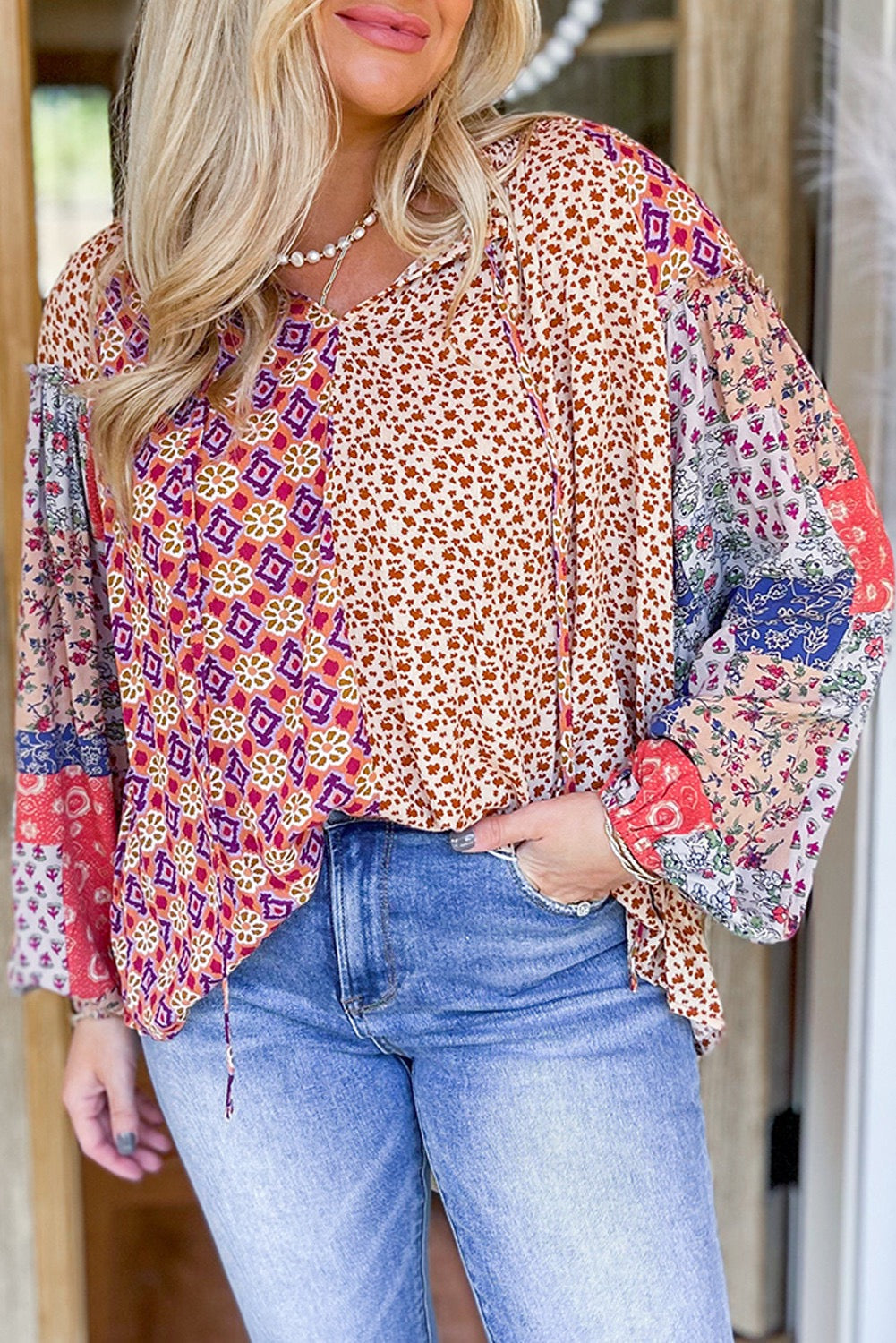 Patchwork Floral Blouse December.