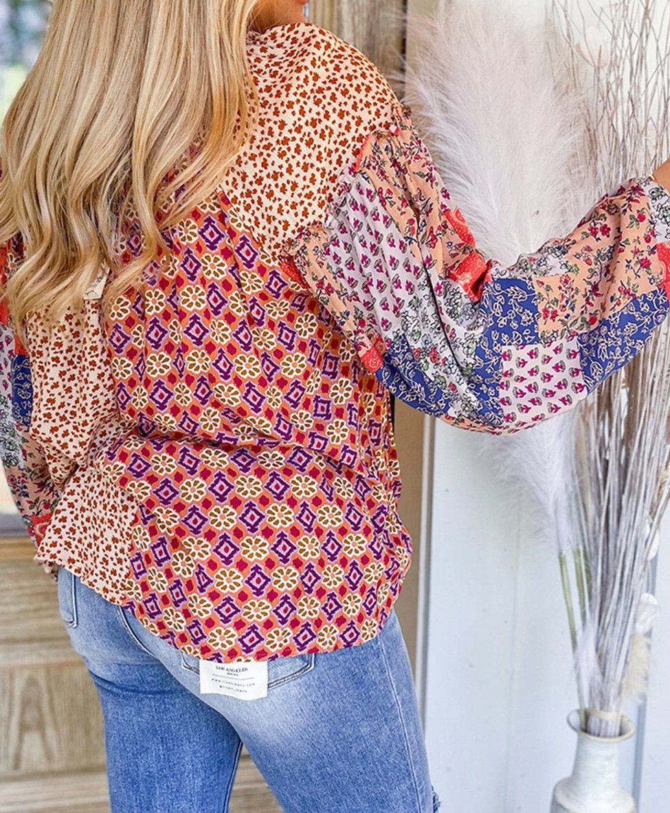 Patchwork Floral Blouse December.