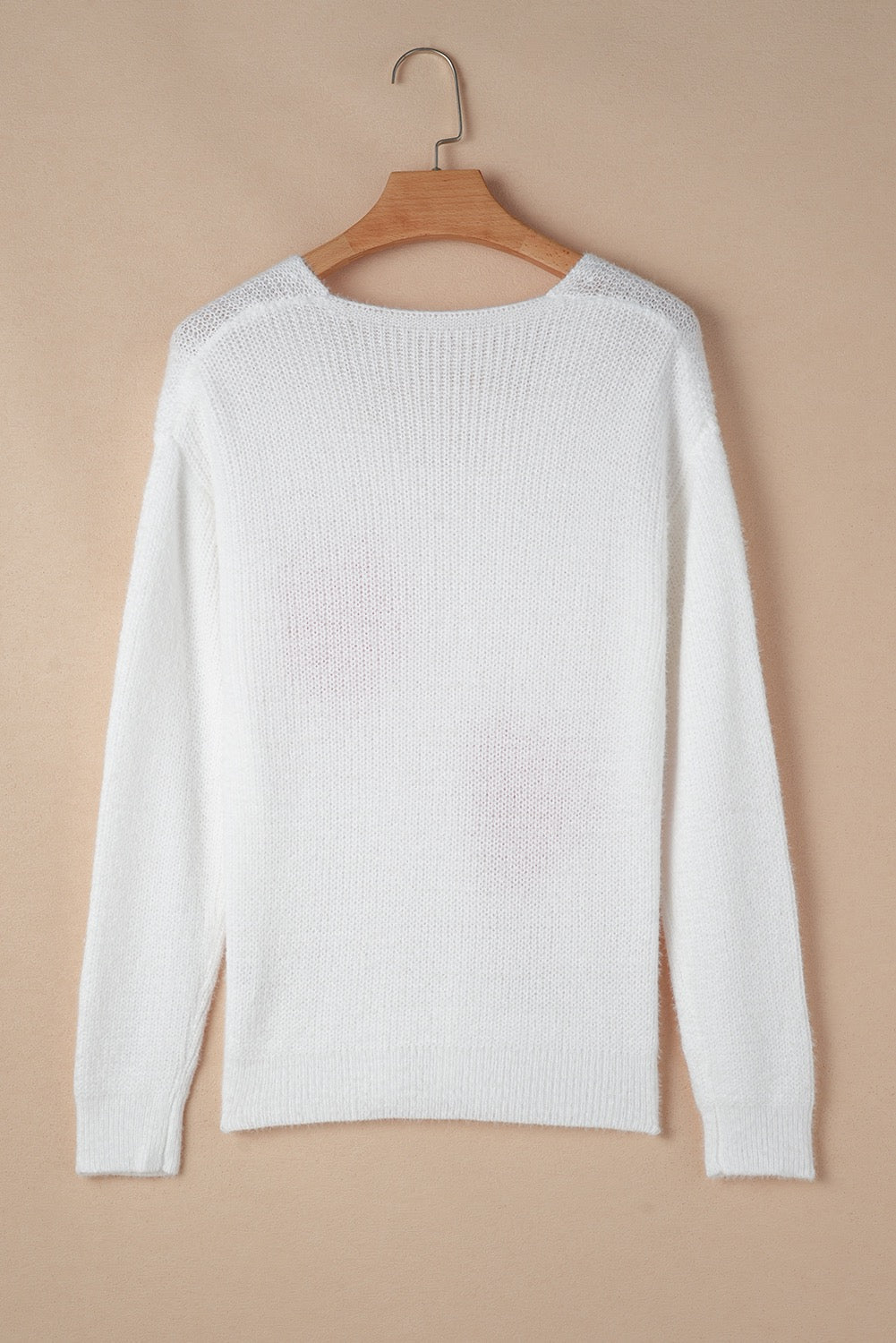 White with Pink Pearl Hearts Sweater December.