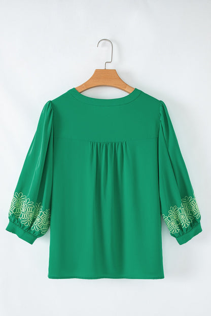 Green Embroidered Blouse LT