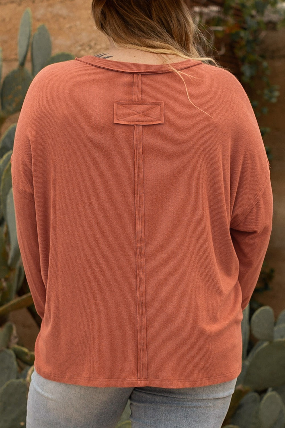 Orange Plus Size Long Sleeve Top December.