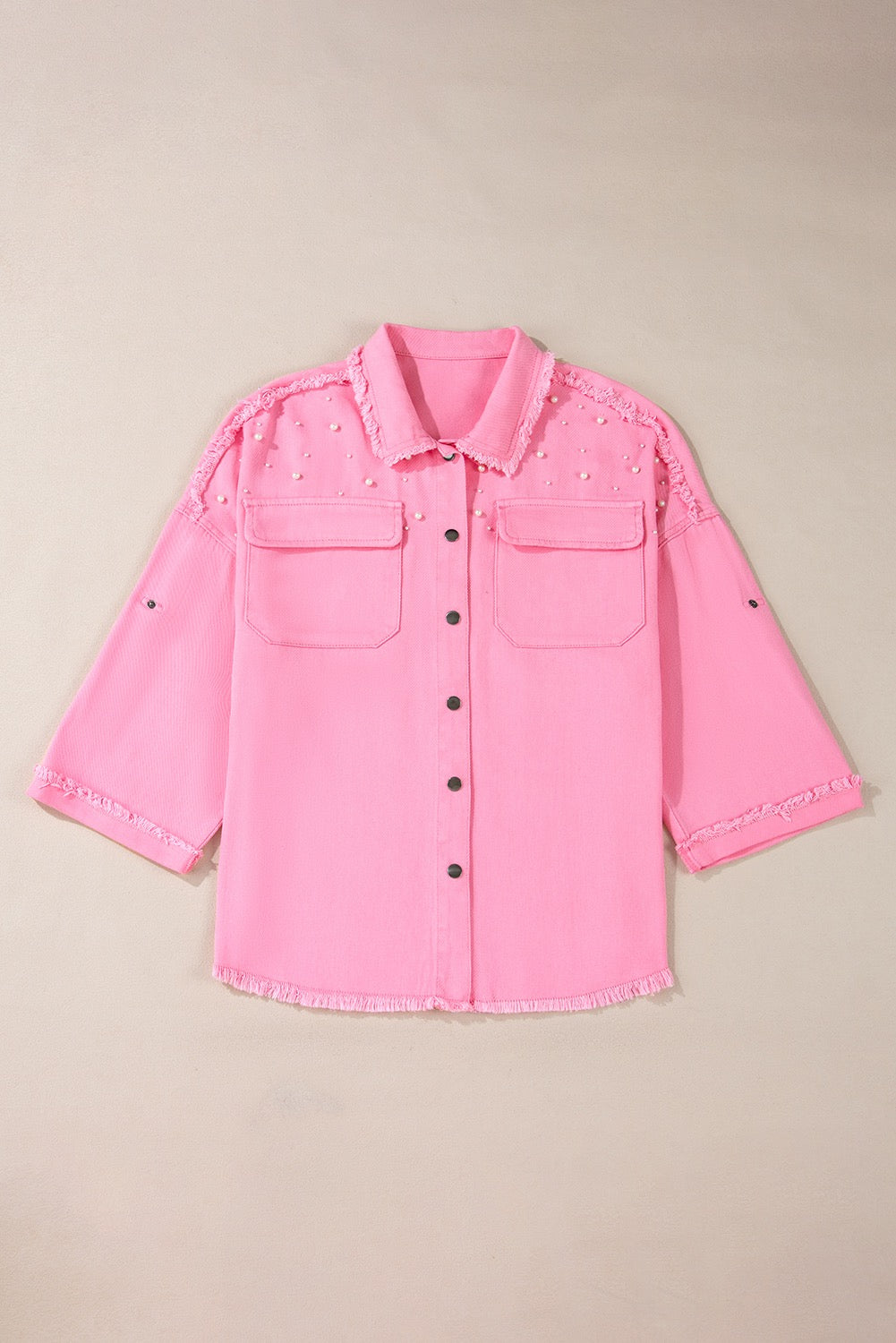 Pink Pearl Denim Jacket January.