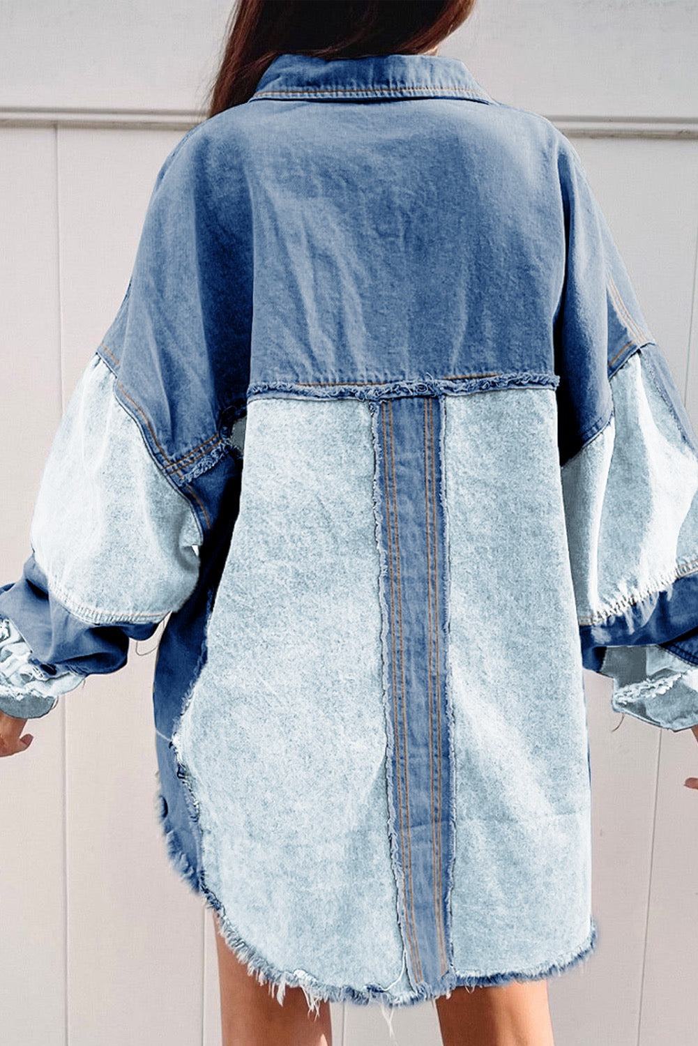 Frayed Patchwork Denim Jacket January.