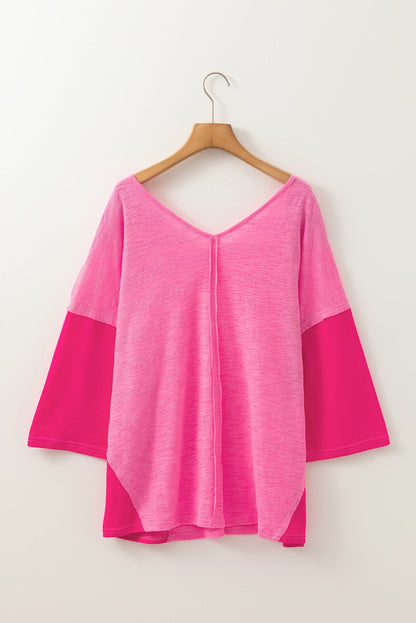 Pink Flowy Patchwork Blouse LT