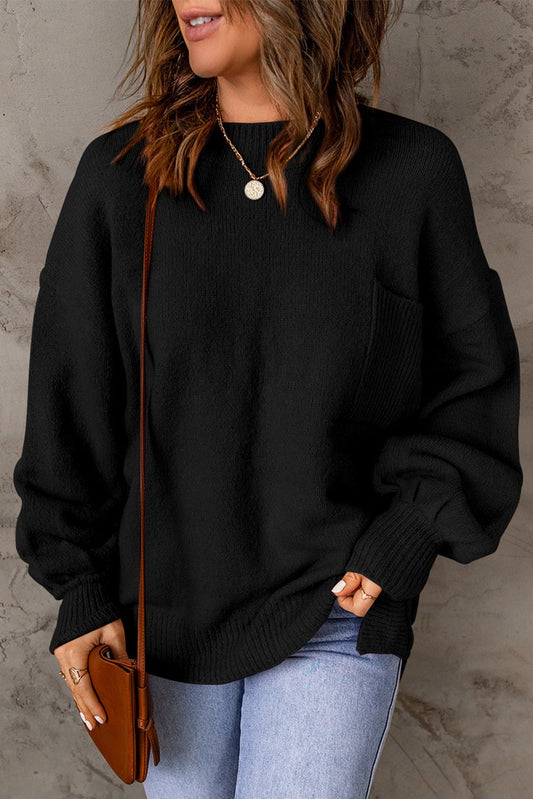 Black Pocket Sweater LT