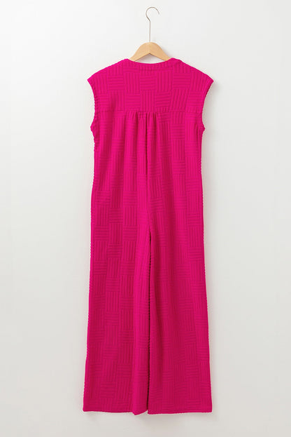 Pink Textured Jumpsuit LT