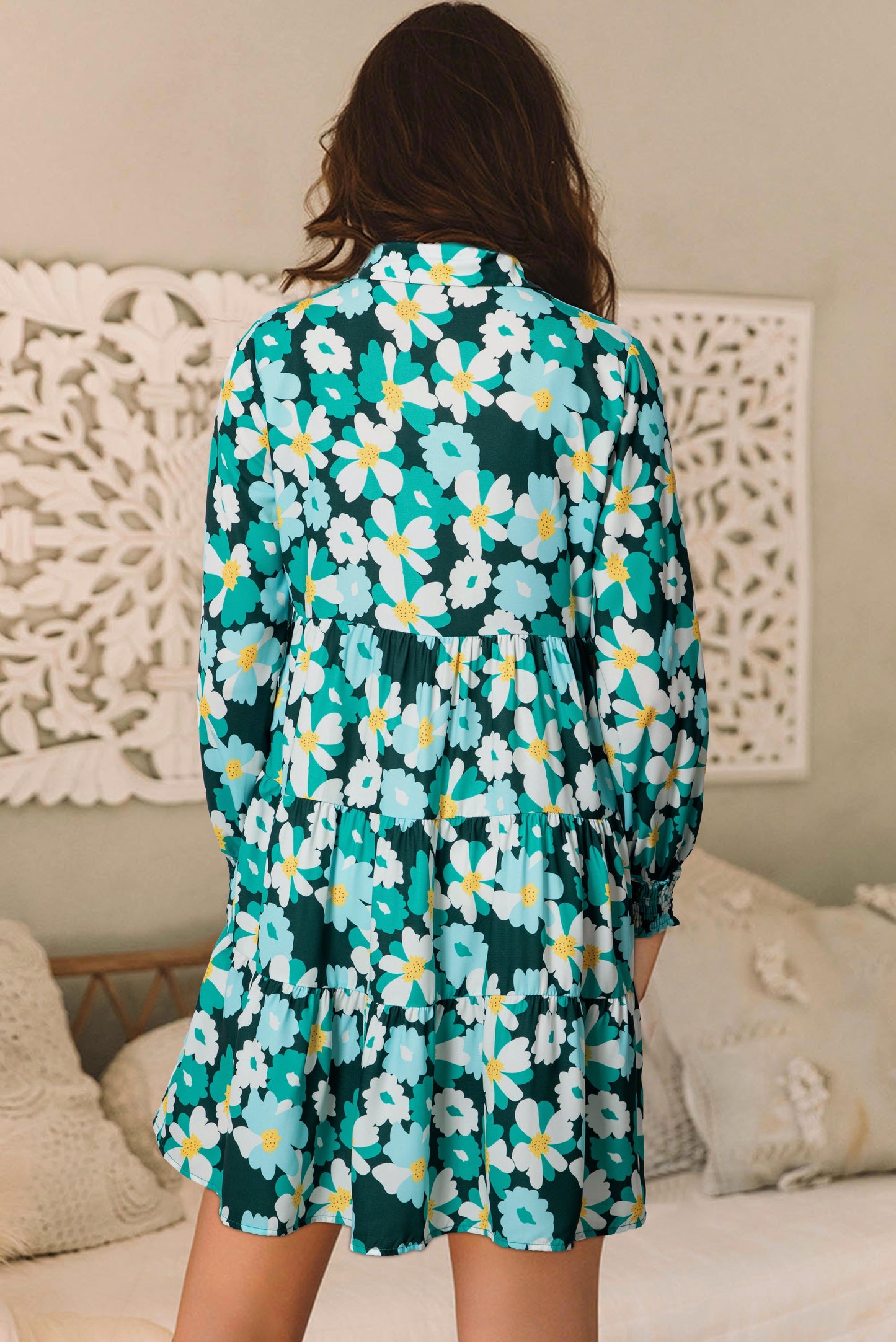 Teal Floral Dress January.