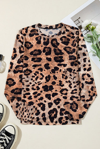 Brown Leopard Slim Top LT