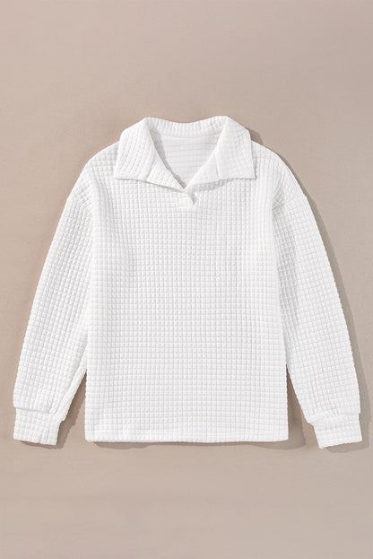 White Quilted Pullover LT
