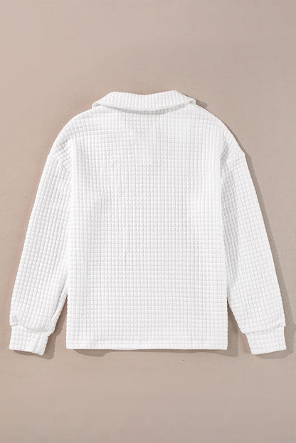 White Quilted Pullover LT