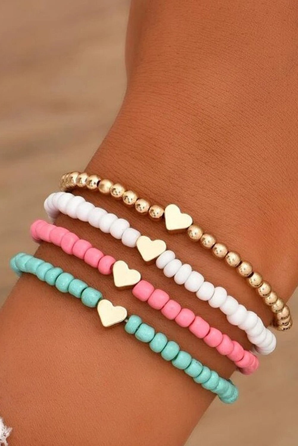 Beaded Heart Bracelets January.