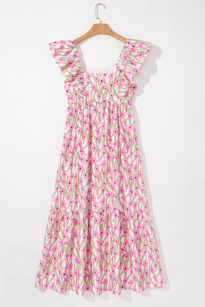 Pink Floral Ruffle Maxi LT