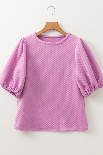 Purple Puff Sleeve Blouse LT