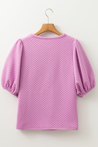 Purple Puff Sleeve Blouse LT