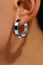 Silver Checkered Earrings LT