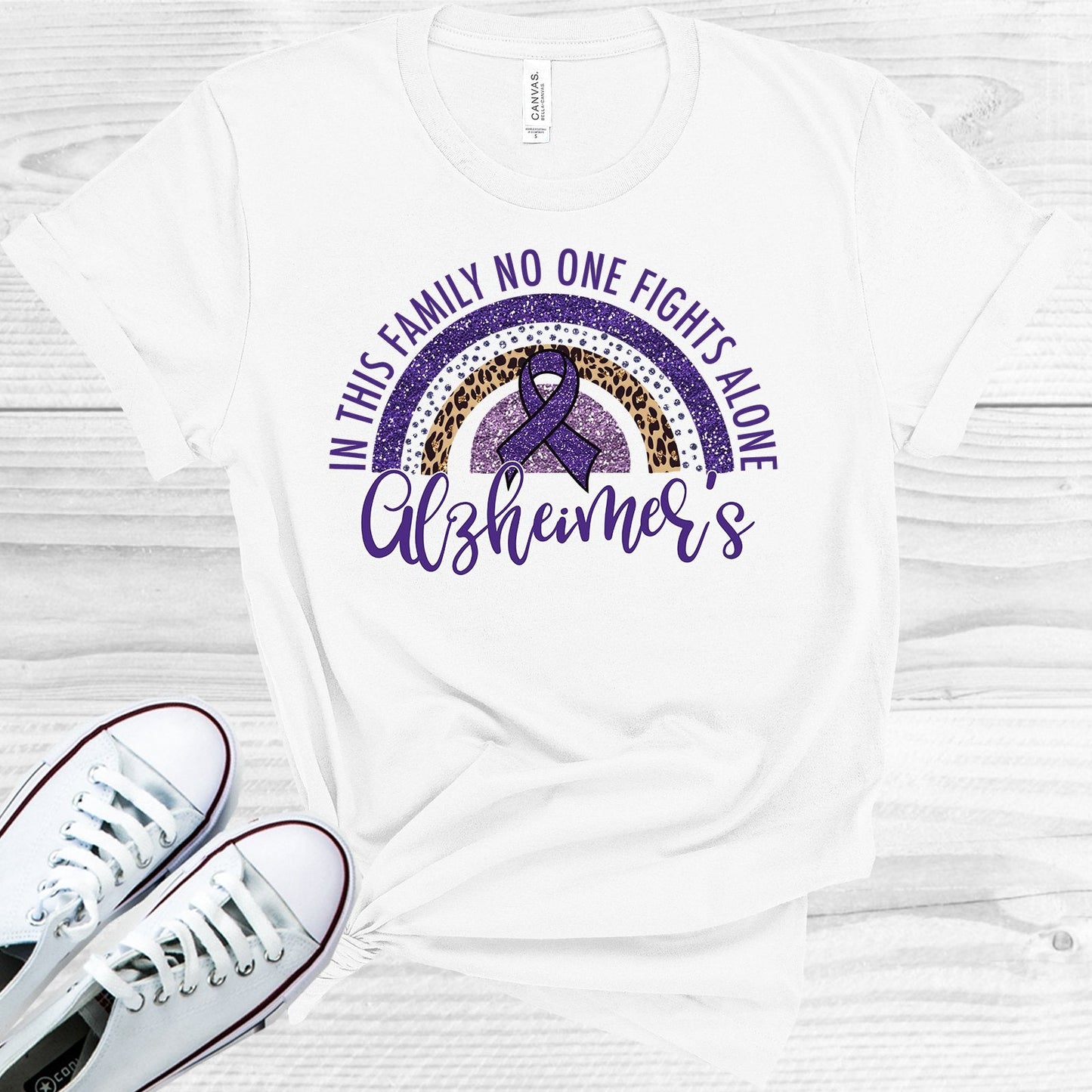 In This Family No One Fights Alone Alzheimer's Graphic Tee