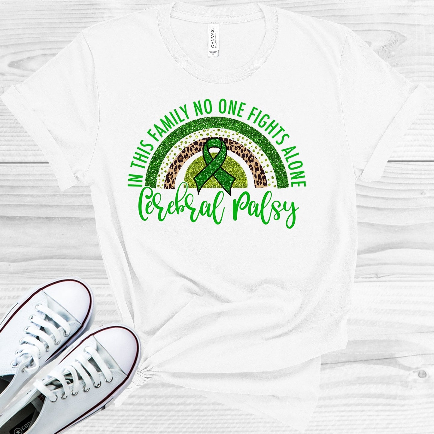 In This Family No One Fights Alone Cerebral Palsy Graphic Tee