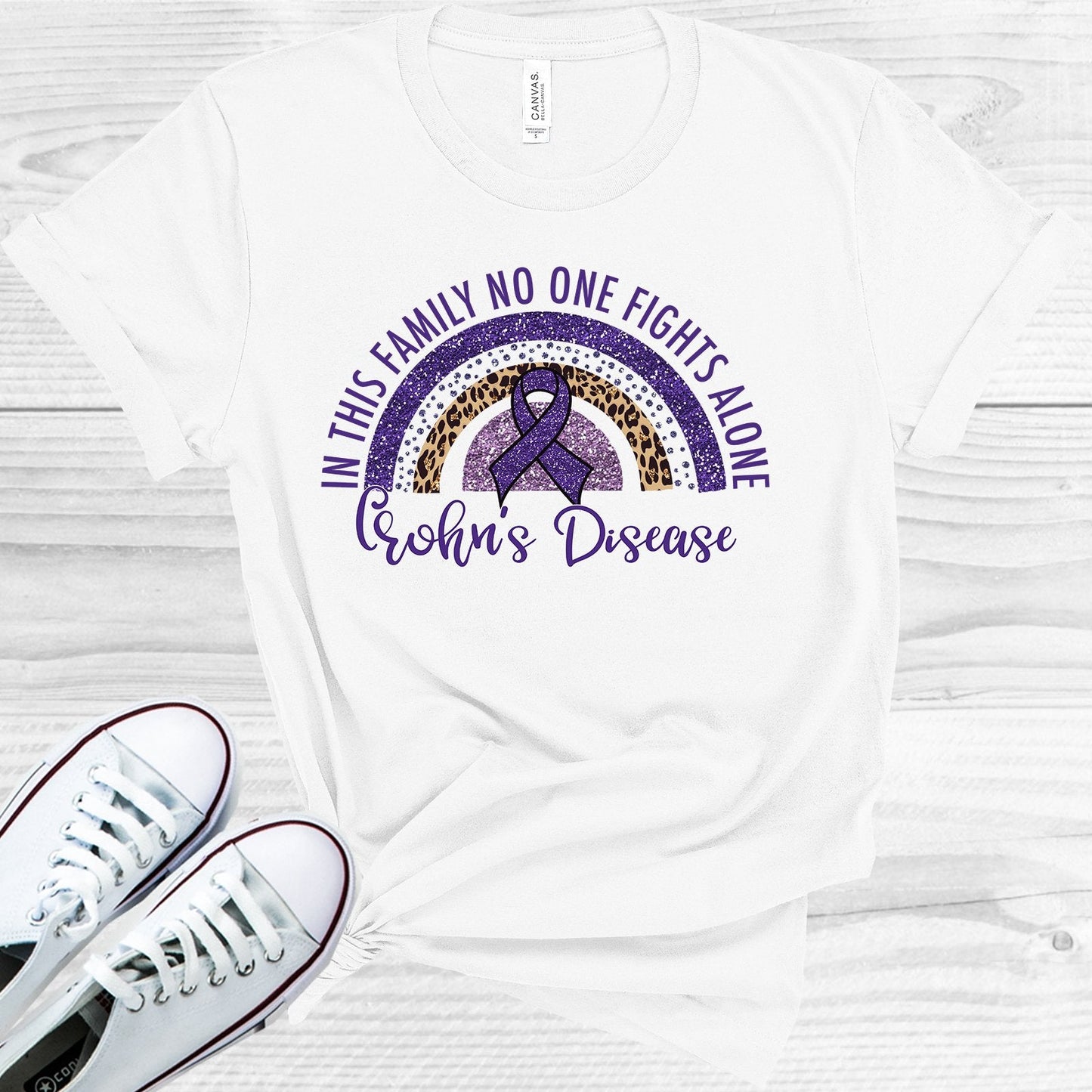 In This Family No One Fights Alone Chron's Disease Graphic Tee